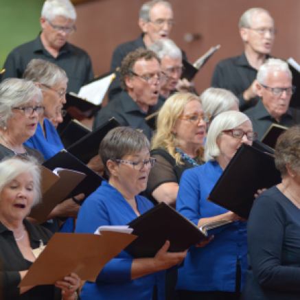 The combined choirs in concert